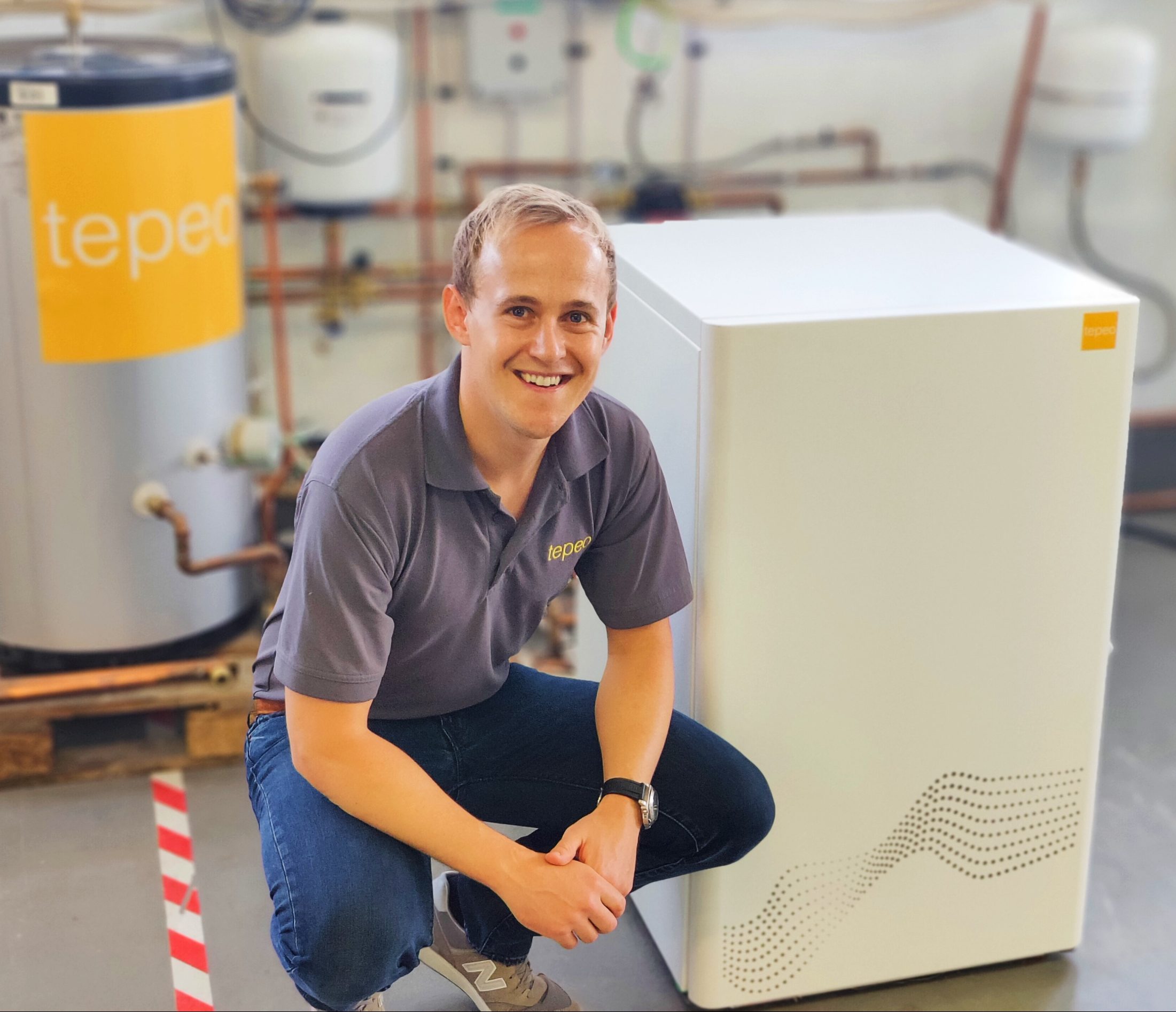 Founder Johan du Plessis with the tepeo Zero Emissions Boiler