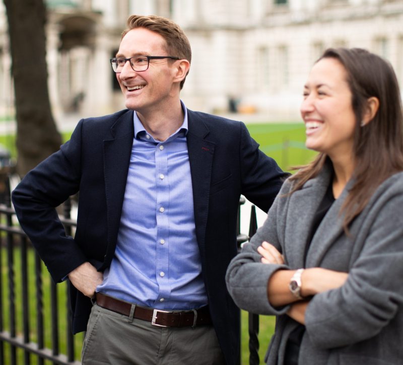 BGF investors Paddy Graham and Gemma Hamilton outside the BGF Belfast office