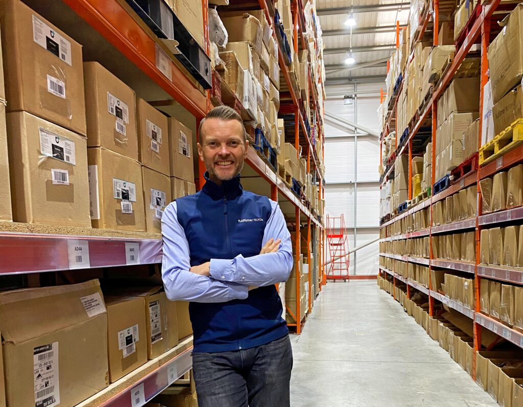 fulfilmentcrowd CEO Lee Thompson in company warehouse