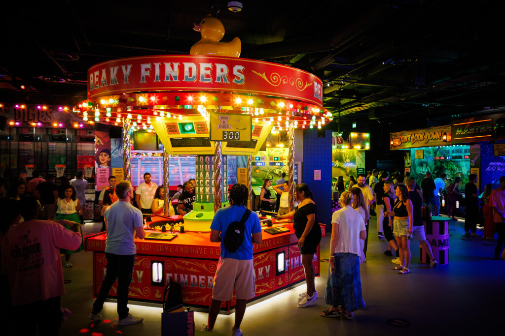 Guests playing games at Fairgame in City of London